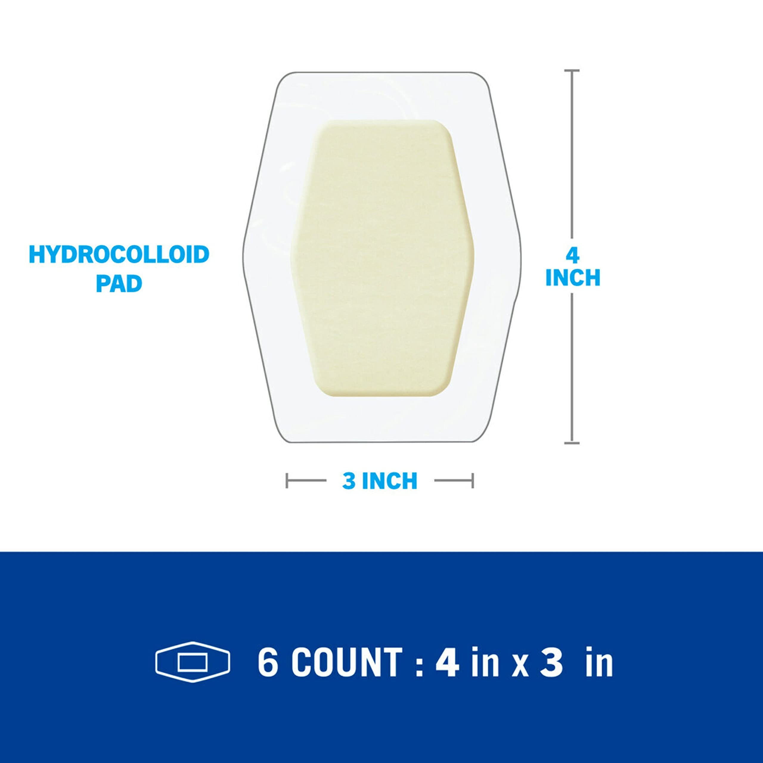 Nexcare Advanced Healing Hydrocolloid Pads, Gel Pad Helps Reduce Pain and Absorb Wound Fluids, Stretchy Wound Dressing Sticks to Damp Skin - 6 Pads - Image 3