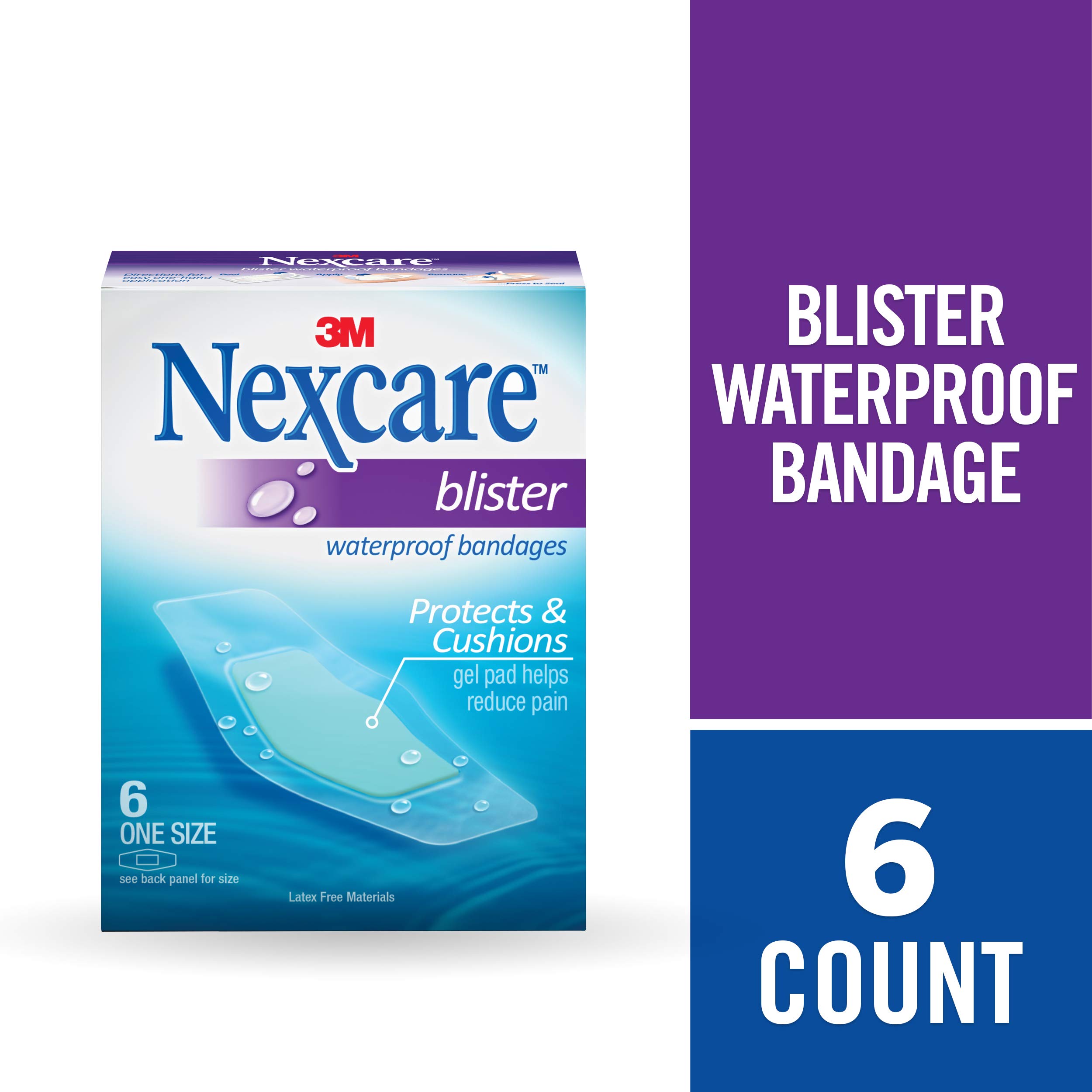 Nexcare Blister Waterproof Bandages, 1 1/16" x 2 1/4, Clear, Box of 6 - Image 3
