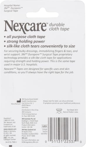 Nexcare Durable Cloth Tape, Woven Tape, Securely Holds Bulky Wound Dressing - 1 In x 10 Yds, 2 Rolls of Tape - Image 3