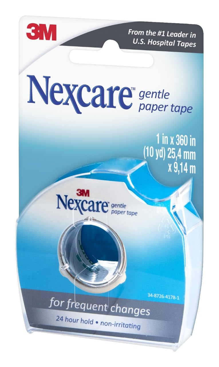 Nexcare Gentle Paper Tape Dispenser, Medical Paper Tape, Secures Dressings and Lifts Away Gently - 1 in x 10 Yds, 1 Dispenser - Image 3