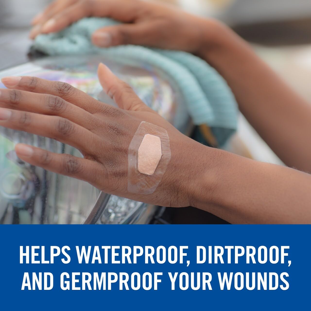 Nexcare Max Hold Waterproof Bandages, Comfortable, Low-Profile Film Fits Close To The Skin, Knee & Elbow, 2.38 x 3.5 in, 18, 1.0 Count, 0.05 kilograms - Image 3