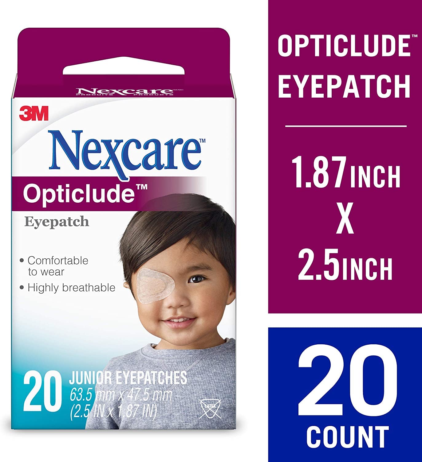 Nexcare Opticlude Orthoptic Eye Patches Junior 20 Each (Pack of 5) - Image 9