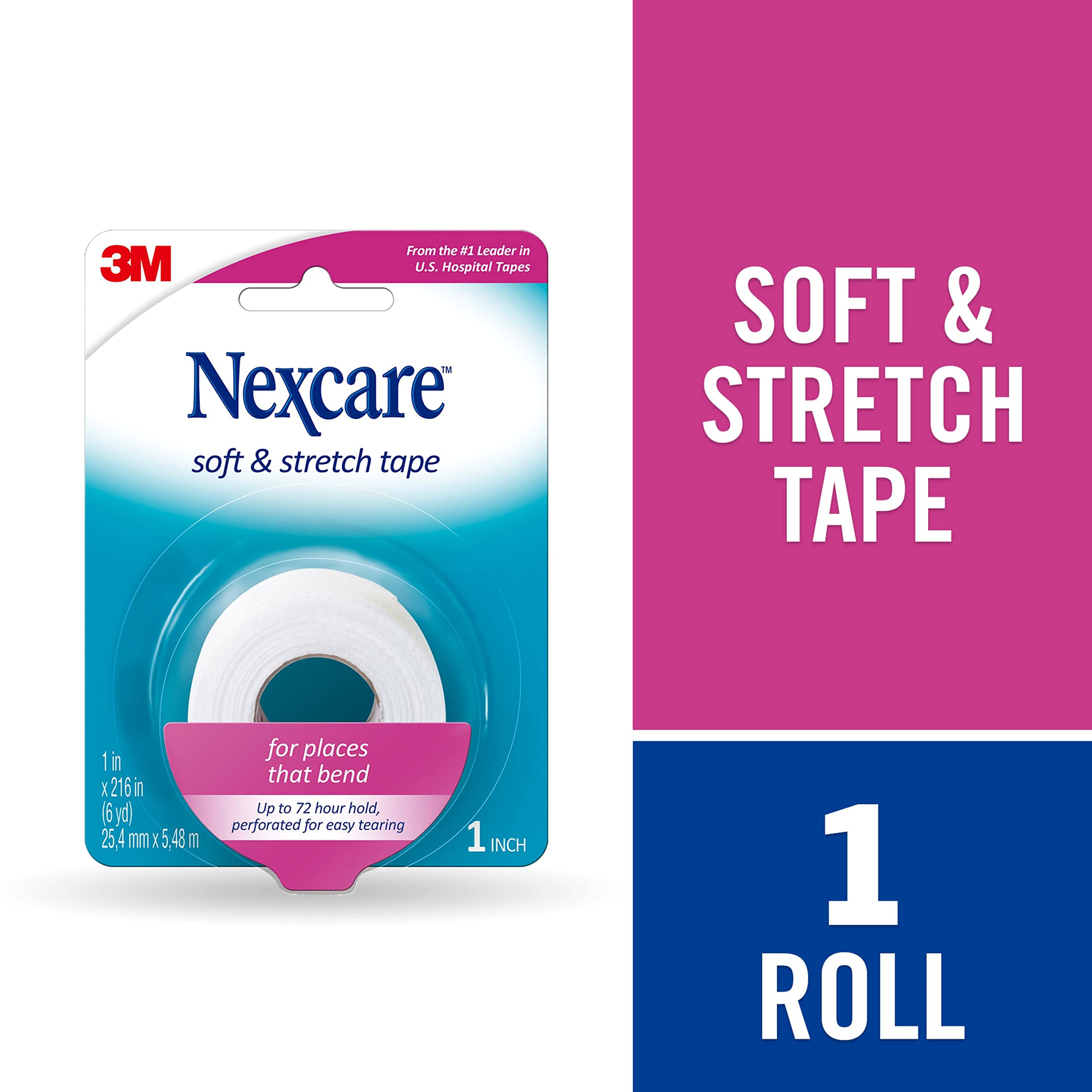 Nexcare Soft & Stretch First Aid Tape, Help Keep Injuries Clean And Protected,1 in x 6 yds - Image 4