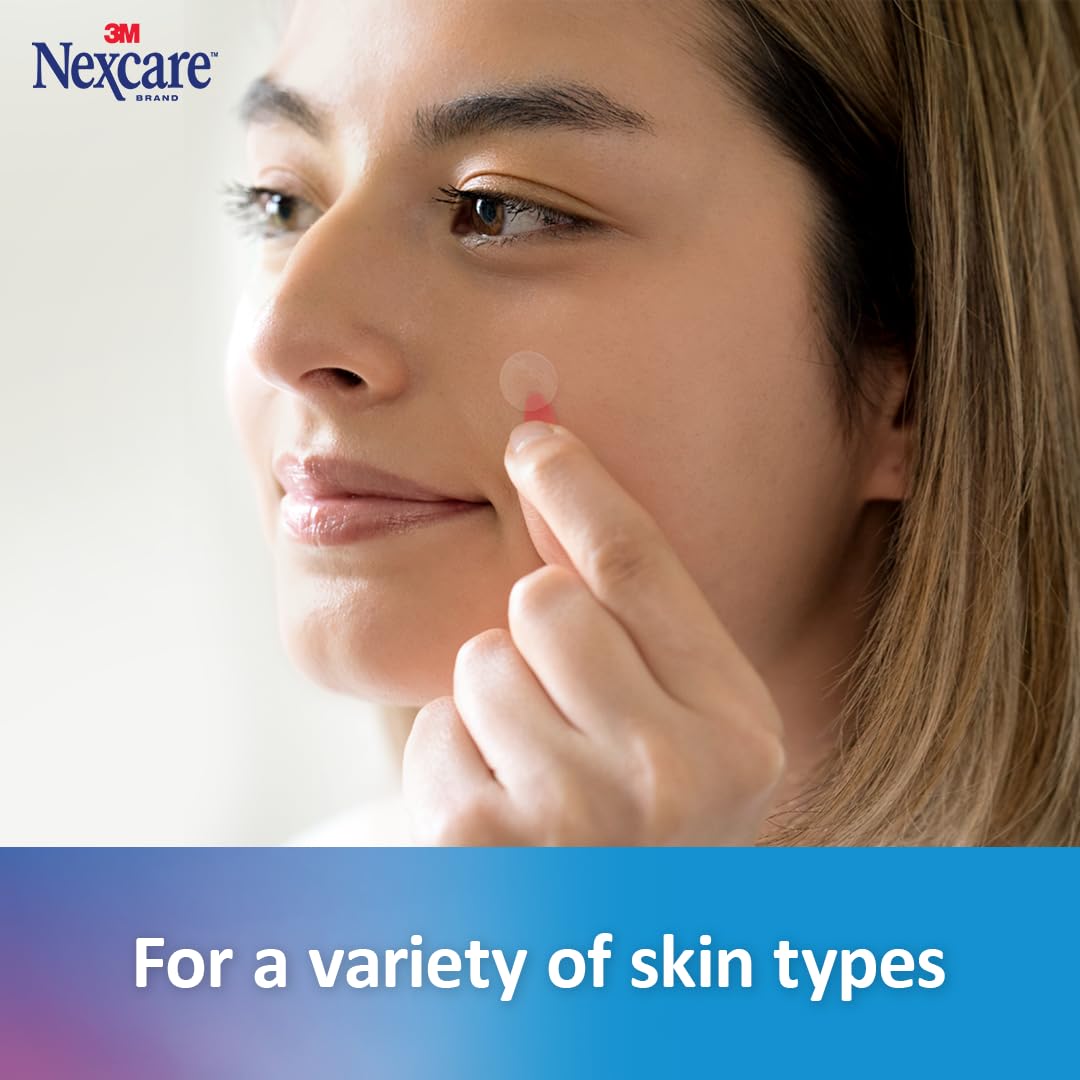 Nexcare Thin and Transparent Acne Patch, Skin Cover Absorbs Pus and Oil from Clogged Pores, made with hydrocolloid, tab allows for easy removal from liner - 39 Pimple Patches - Image 6