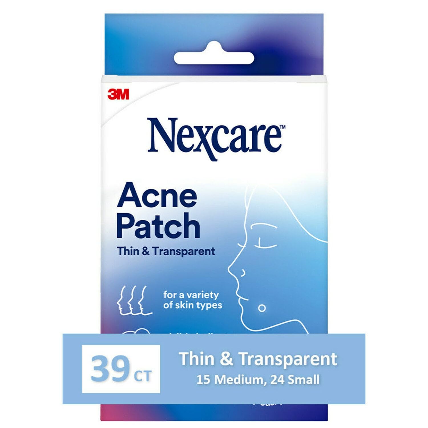 Nexcare Thin and Transparent Acne Patch, Skin Cover Absorbs Pus and Oil from Clogged Pores, made with hydrocolloid, tab allows for easy removal from liner - 39 Pimple Patches - Image 9